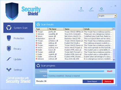 Alias: SecurityShield Virus