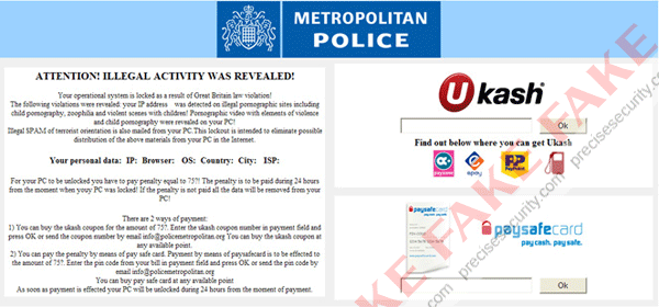 Metropolitan Police "Illegal Activity" Virus - Virus ...